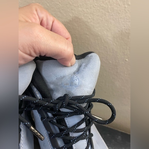 VINTAGE y2k 90s Timberland Euro-Dub Boots Soft Leather Streetwear Baby Blue 7.5 - Picture 7 of 11